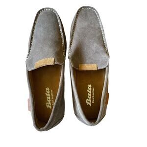 Bata Suede Leather Men Casual Shoes Loafers Leather Driving Moccasins Slip on